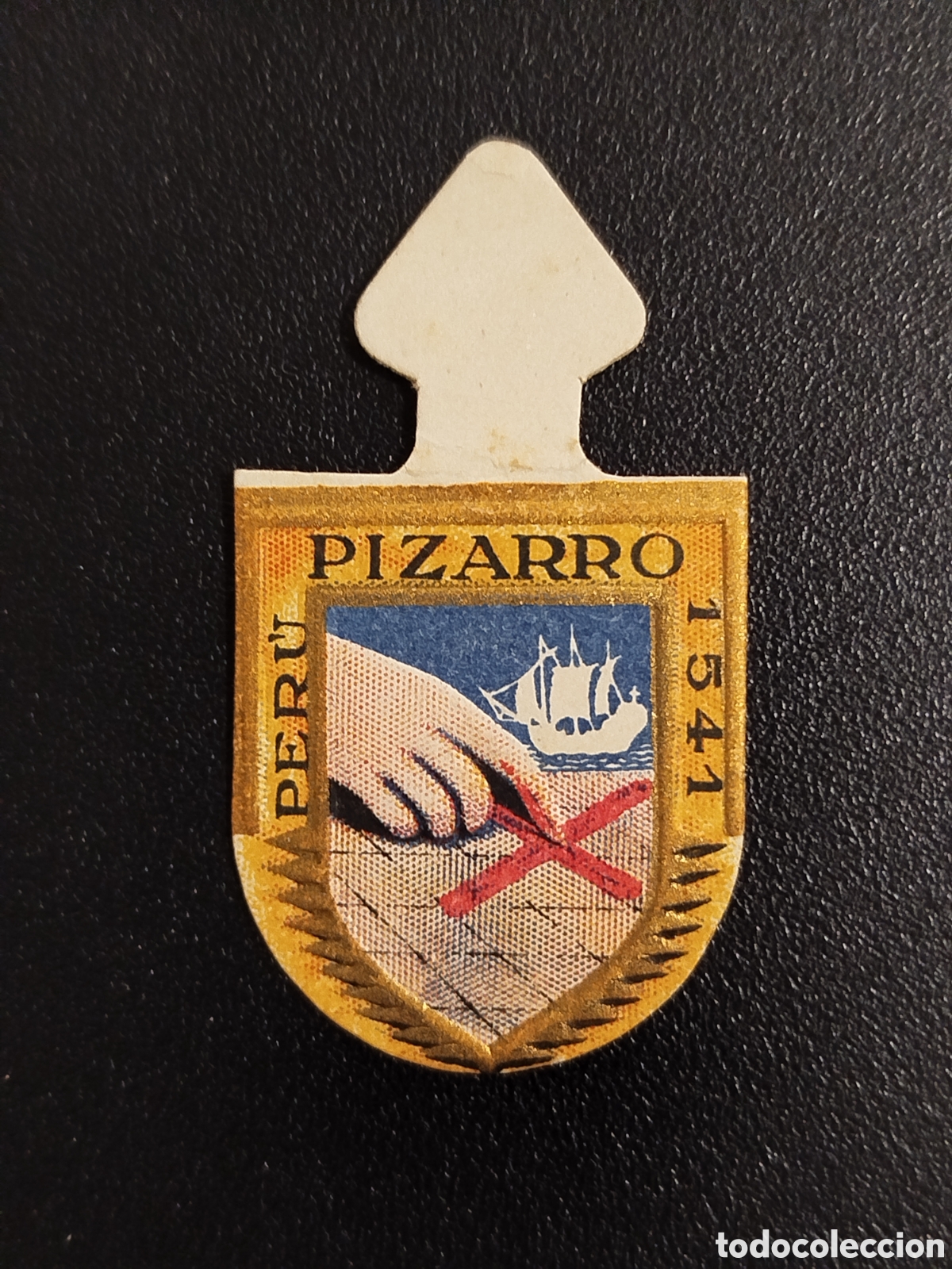 Otros Art&iacute;culos de Coleccionismo en Papel: EMBLEMA PIZARRO PERU SERIE B 5 AUXILIO SOCIAL INSIGNIA CROMO SELLO ANTIGUO ESPECIAL CORRIENTE
