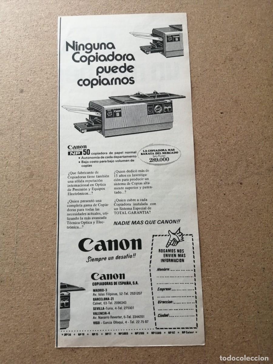 Otros Art&iacute;culos de Coleccionismo en Papel: ANUNCIO. COPIADORA CANON