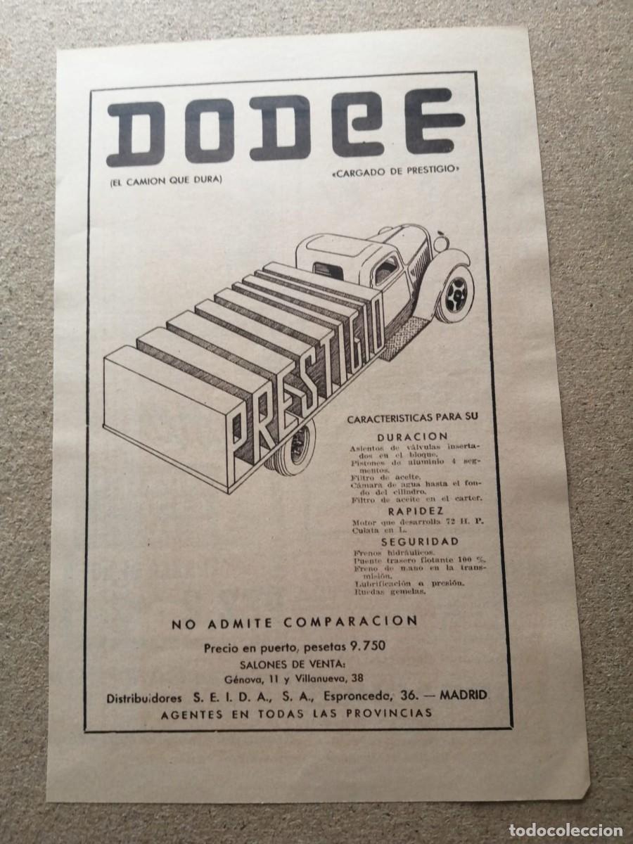 Otros Art&iacute;culos de Coleccionismo en Papel: ANUNCIO. CAMIONES DODGE, PRESTIGIO