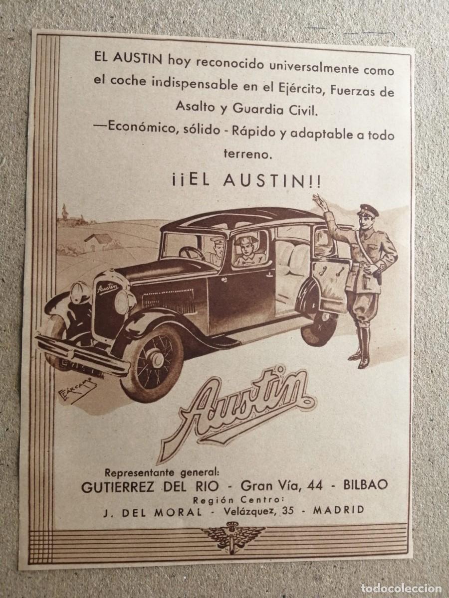 Otros Art&iacute;culos de Coleccionismo en Papel: ANUNCIO. AUSTIN, EL COCHE INDISPENSABLE EN EL EJERCITO - GUARDIA CIVIL - FUERZAS DE ASALTO-...
