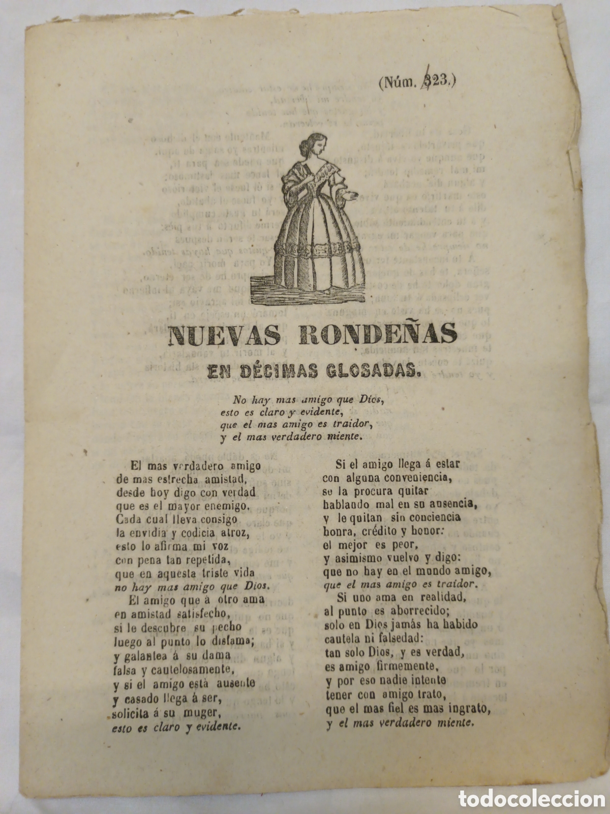 Otros Art&iacute;culos de Coleccionismo en Papel: PLIEGO DE CORDEL - ROMANCE - NUEVAS RONDE&Ntilde;AS - PRINCIPIOS SIGLO XIX - 16 X 22 CM