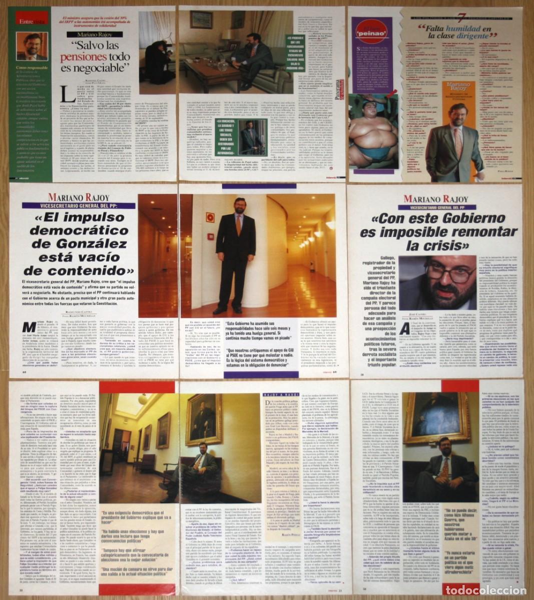 Otros Art&iacute;culos de Coleccionismo en Papel: MARIANO RAJOY lote prensa 1990s entrevistas fotos Partido Popular PP Politica clippings recortes