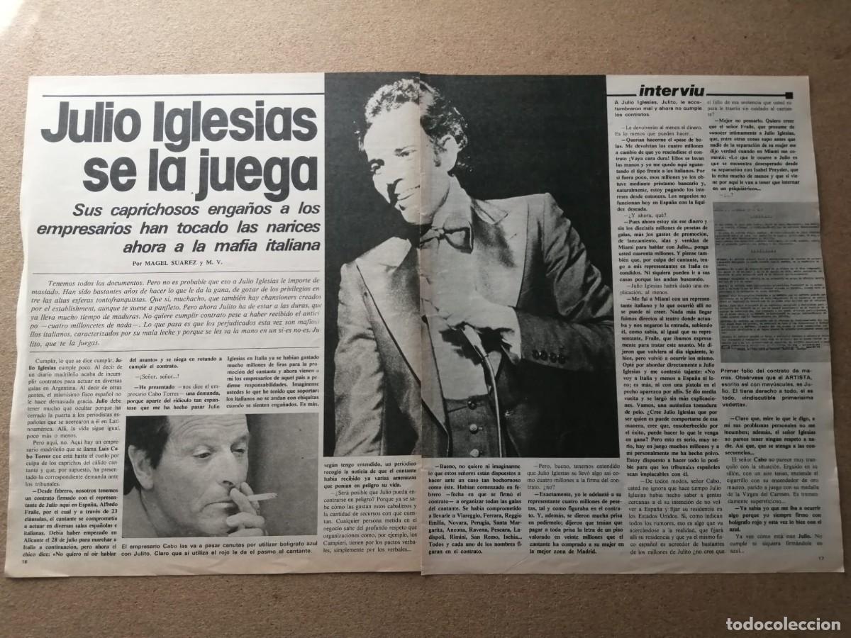 Otros Art&iacute;culos de Coleccionismo en Papel: REPORTAJE. JULIO IGLESIAS SE LA JUEGA