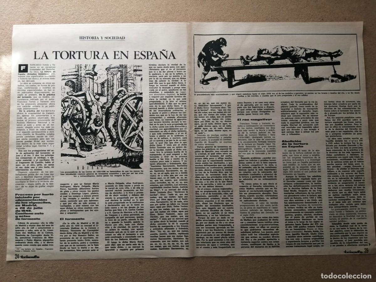 Otros Art&iacute;culos de Coleccionismo en Papel: REPORTAJE. LA TORTURA EN ESPA&Ntilde;A