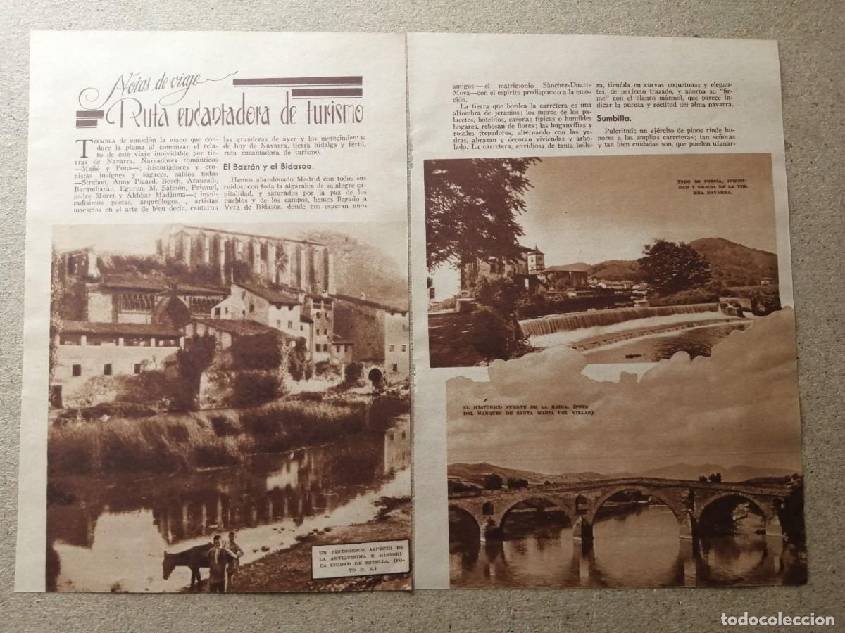 Otros Art&iacute;culos de Coleccionismo en Papel: REPORTAJE. NOTAS DE VIAJE, RUTA ENCANTADORA (BAZTAN - BIDASOA -SUMBILLA - TUDELA - ESTELLA -...)