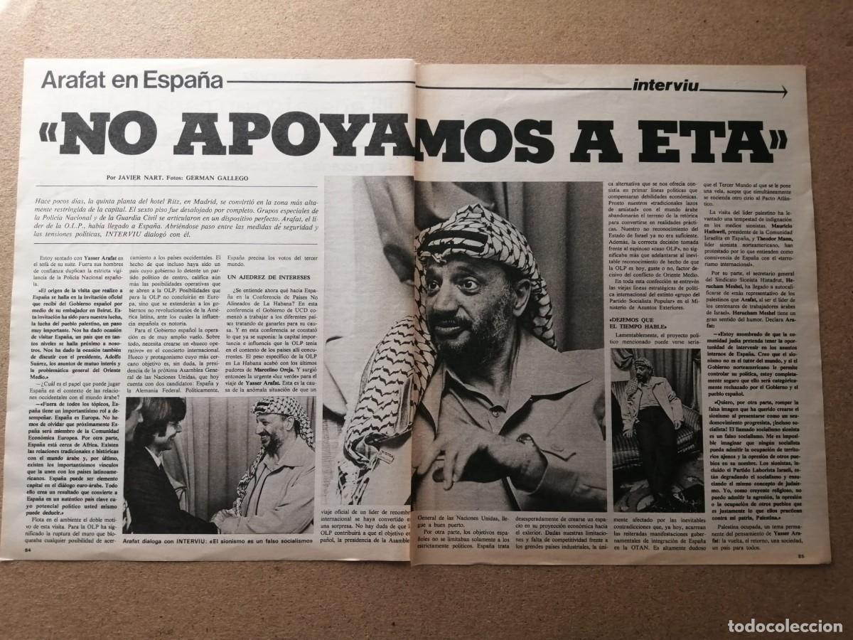 Otros Art&iacute;culos de Coleccionismo en Papel: REPORTAJE. ARAFAT EN ESPA&Ntilde;A, NO APOYAMOS A ETA