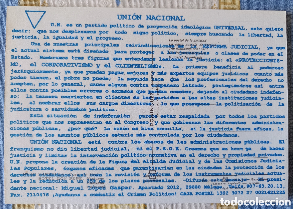 Otros art&iacute;culos de coleccionismo en papel: Postal Hotel Don Pepe - Foto 3