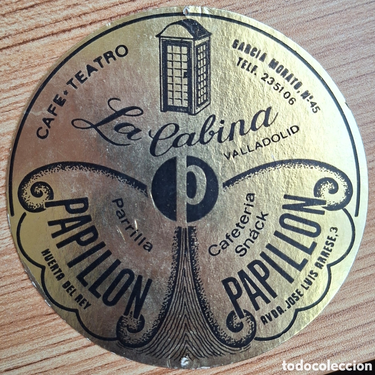 Outros artigos de papel: Posavasos Cafe Teatro La Cabina / Cafeter&iacute;a Papillon - Valladolid
