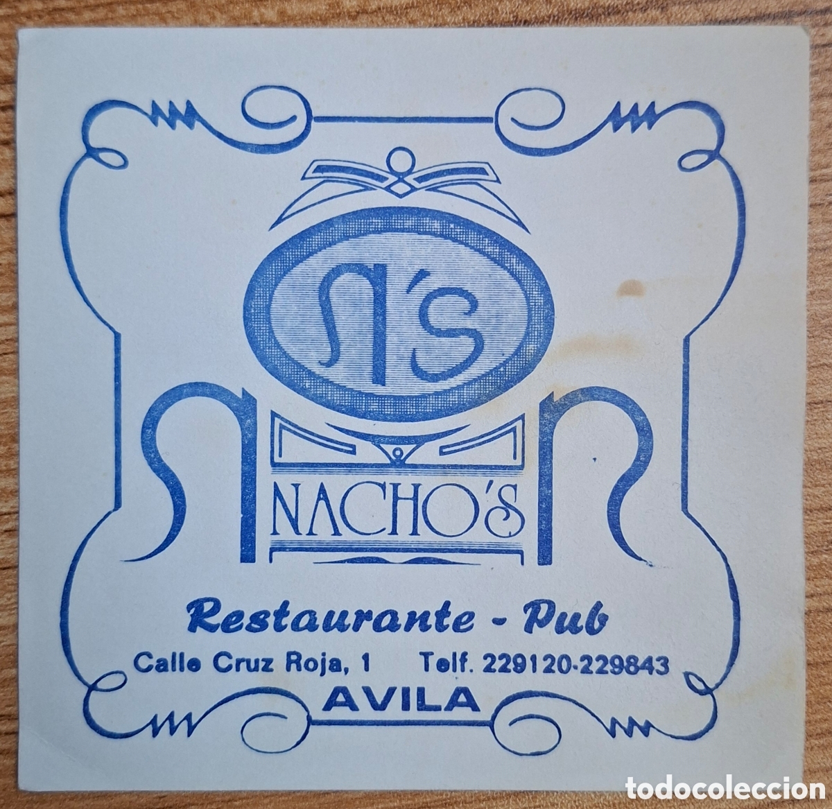 Otros Art&iacute;culos de Coleccionismo en Papel: Posavasos Pub Restaurante Nacho's - &Aacute;vila