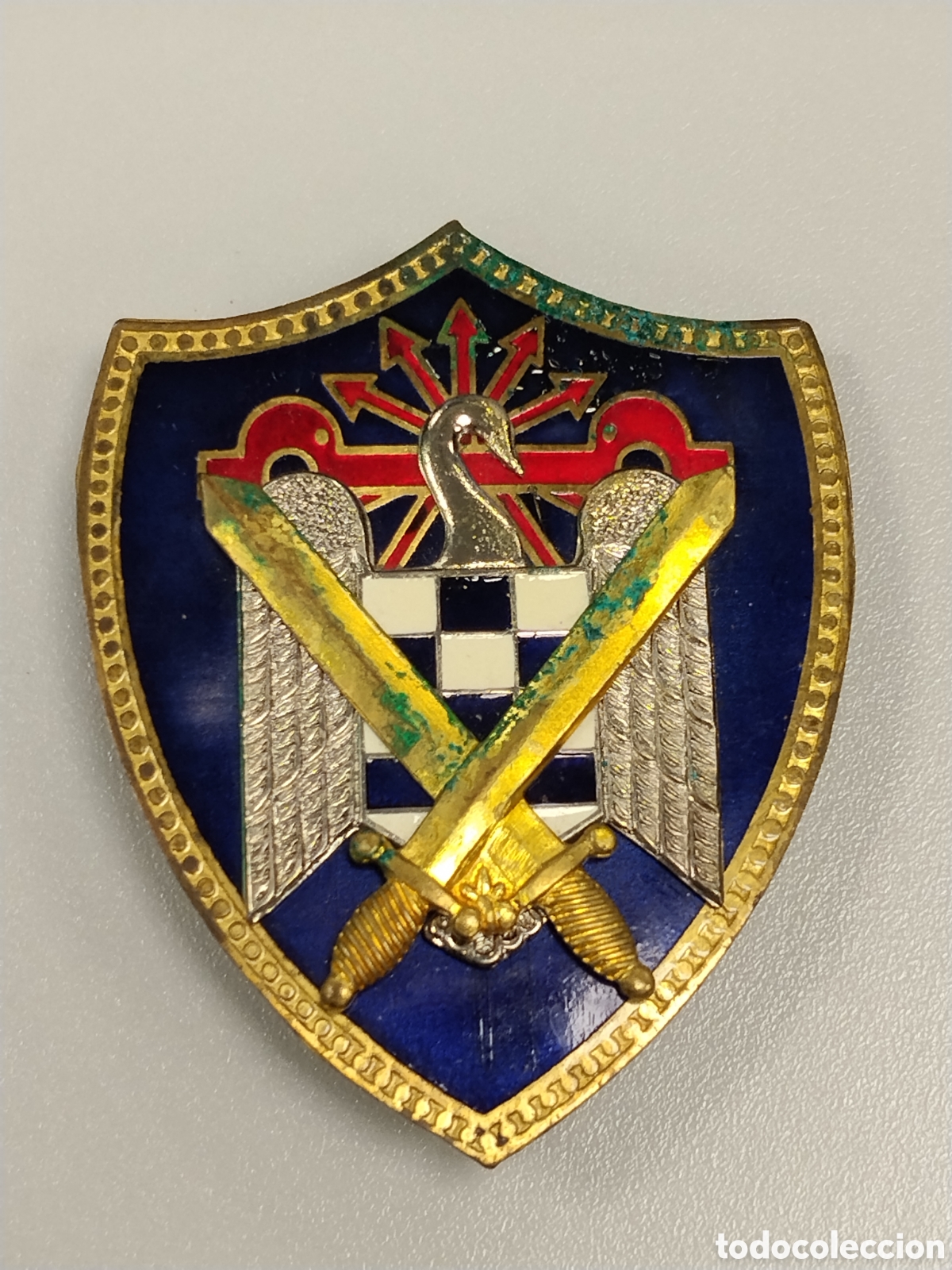 Otros Art&iacute;culos de Coleccionismo en Papel: Placa esmaltada milicias universitarias.falange.seu.militar.ejercito.epoca franco.frente de juventud