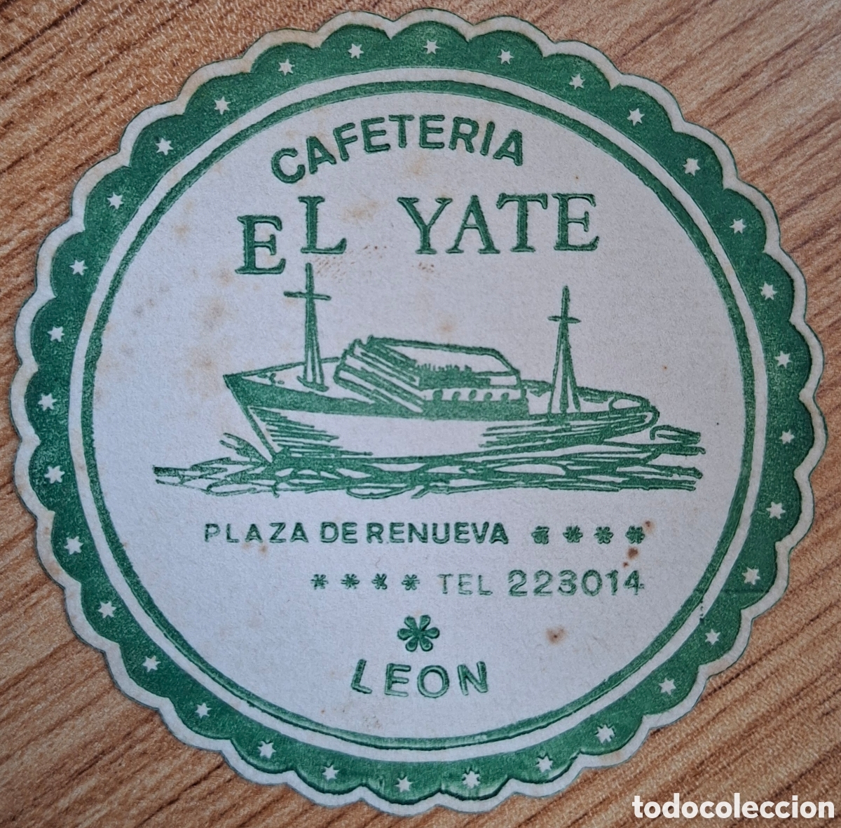 Otros Art&iacute;culos de Coleccionismo en Papel: Posavasos Cafeter&iacute;a El Yate - Le&oacute;n