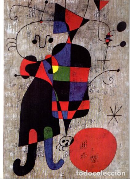 Otros art&iacute;culos de coleccionismo en papel: LAMINA V53078: Personajes y perro al sol por Joan Miro