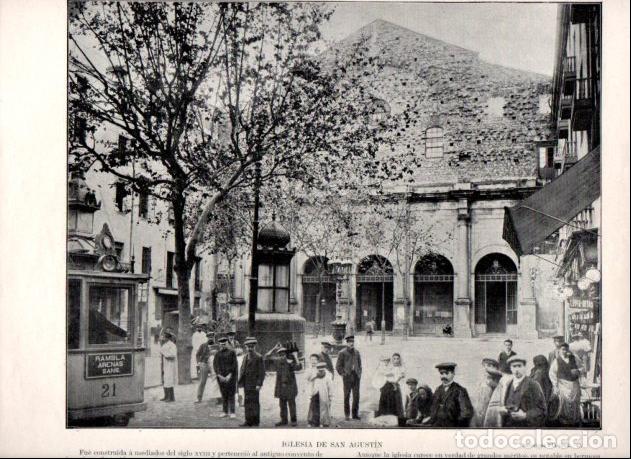 Otros art&iacute;culos de coleccionismo en papel: LAMINA V52301: Iglesia de San Agustin en Barcelona