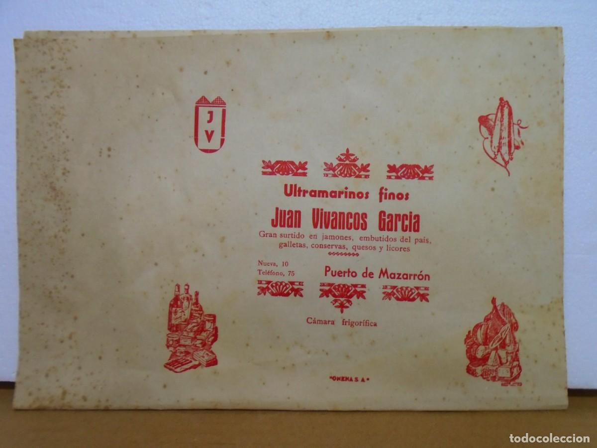 Otros Art&iacute;culos de Coleccionismo en Papel: PUERTO DE MAZARRON(MURCIA) ULTRAMARINOS FINOS , ANTIGUO PAPEL TIMBRADO.