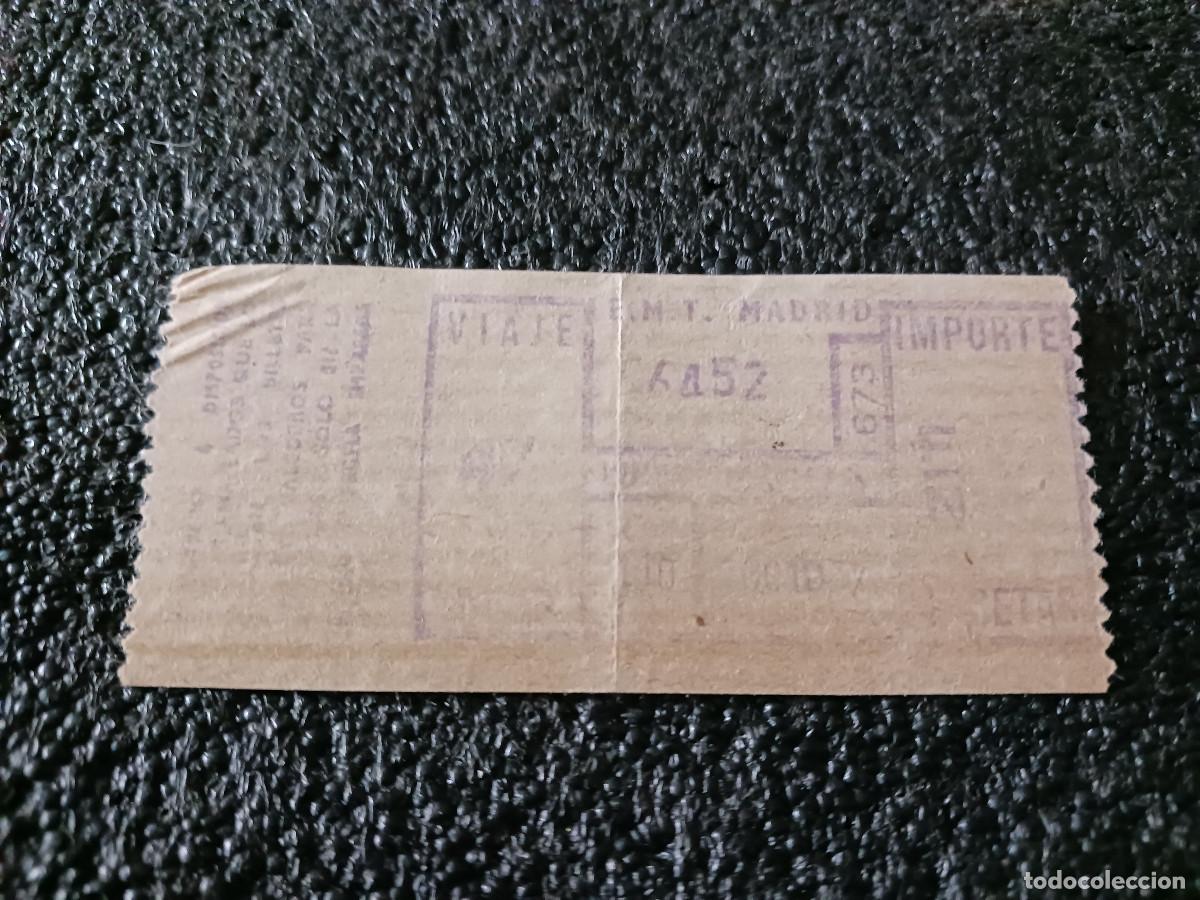 Otros Art&iacute;culos de Coleccionismo en Papel: antiguo billete de transporte de madrid, importe en pesetas, impresion termica