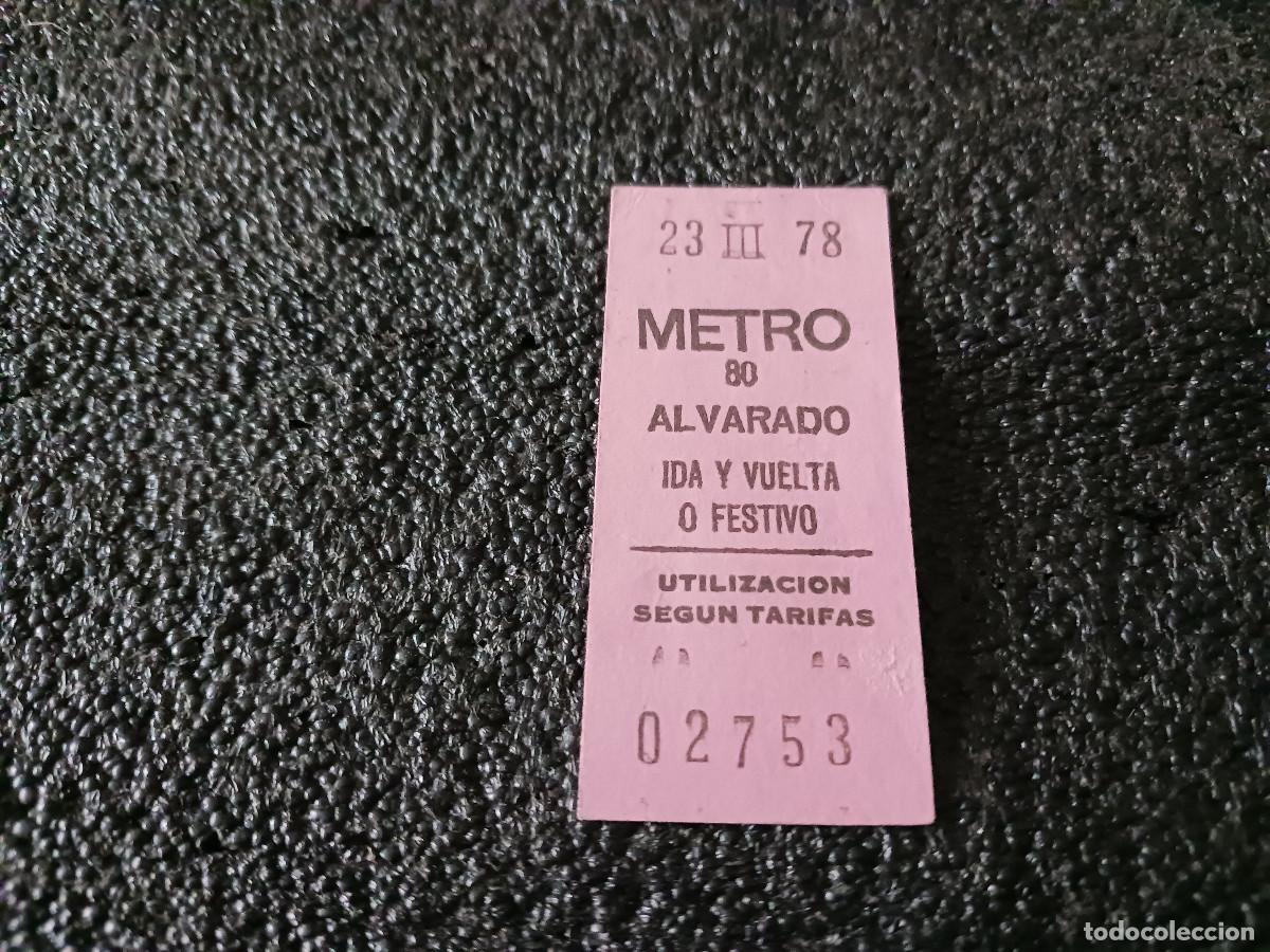 Otros Art&iacute;culos de Coleccionismo en Papel: METRO MADRID, PARADA IDA VUELTA FESTIVO COLOR ROSA - ALVARADO 80
