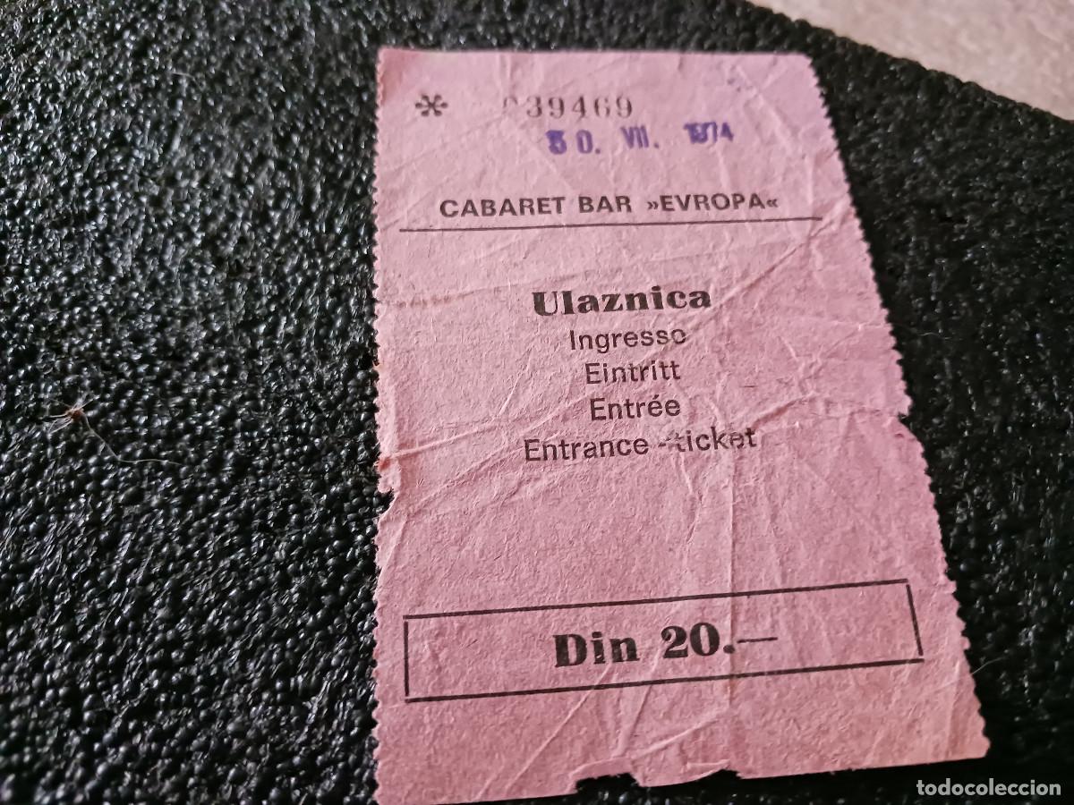 Otros Art&iacute;culos de Coleccionismo en Papel: antigua entrada al cabaret bar europa, yugoslavia 1974