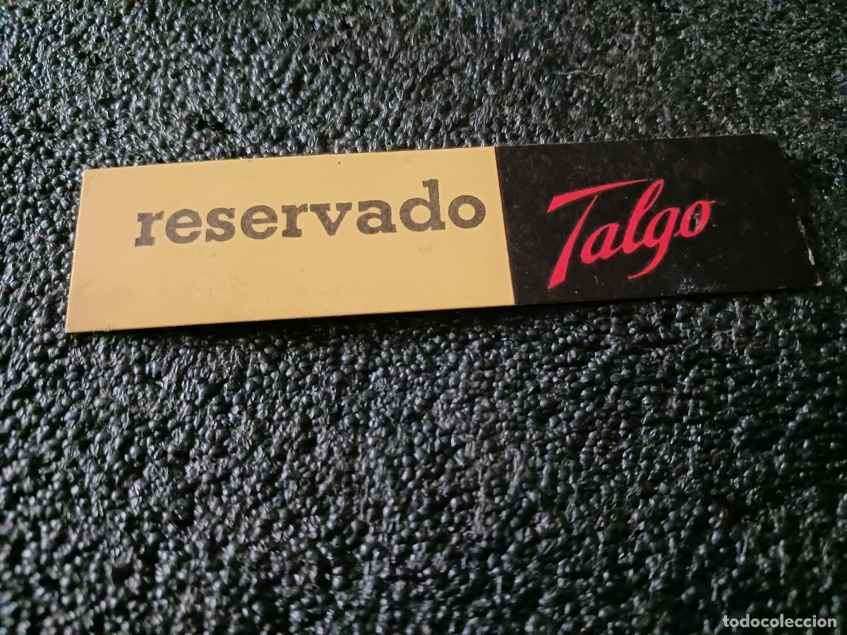 Otros Art&iacute;culos de Coleccionismo en Papel: carton para indicar reservado en trenes talgo