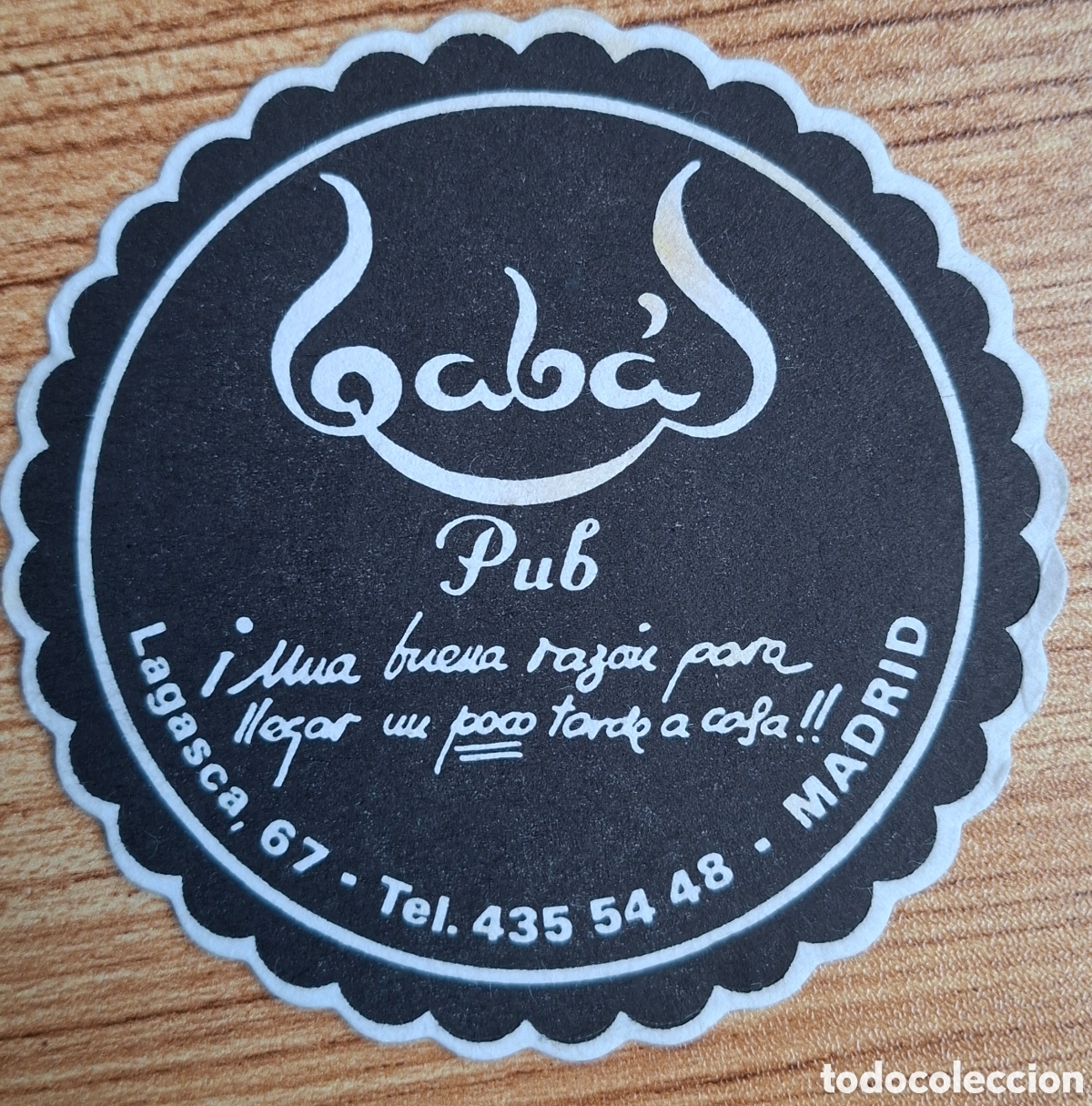 Otros Art&iacute;culos de Coleccionismo en Papel: Posavasos Pub Baba's - Madrid