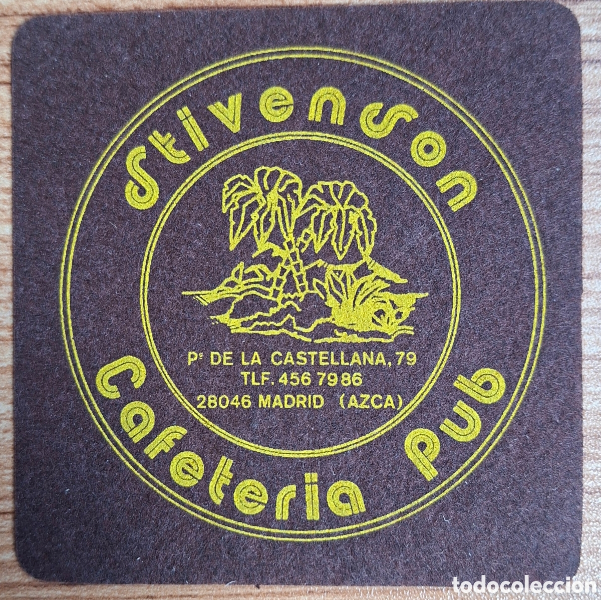 Otros Art&iacute;culos de Coleccionismo en Papel: Posavasos Cafeter&iacute;a Pub Stivenson Marr&oacute;n - Madrid