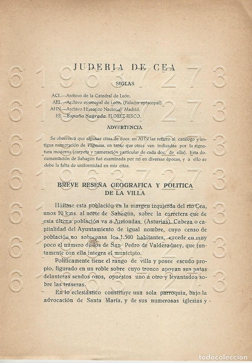 Otros Art&iacute;culos de Coleccionismo en Papel: CEA LEON SU JUDERIA JUSTINIANO RODRIGUEZ 40 PGS SUELTAS U49