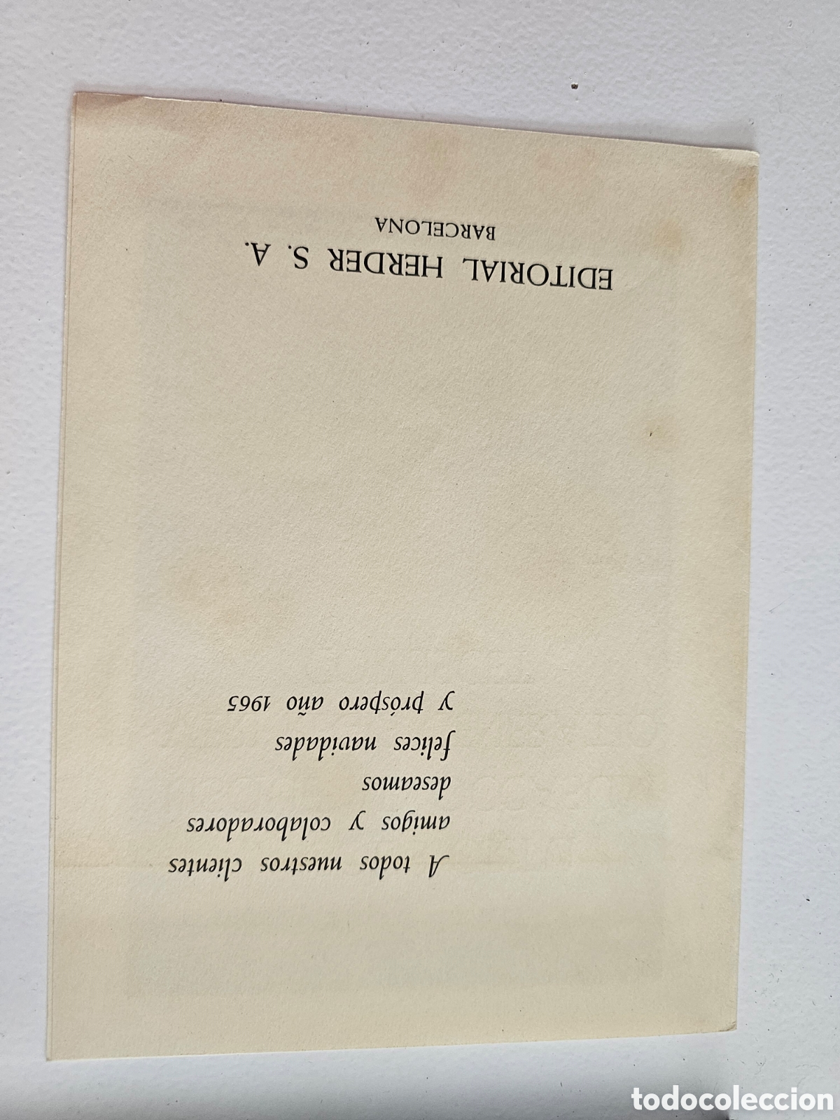Otros Art&iacute;culos de Coleccionismo en Papel: Tarjeta felicitaci&oacute;n Navidad Editorial Herder S.A 1965 Epifan&iacute;a del Se&ntilde;or P. OLLER Vic Verri&egrave; Leon