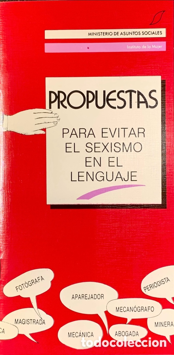 Otros Art&iacute;culos de Coleccionismo en Papel: Folleto. Propuestas para evitar el Sexismo en el lenguaje. 1989.