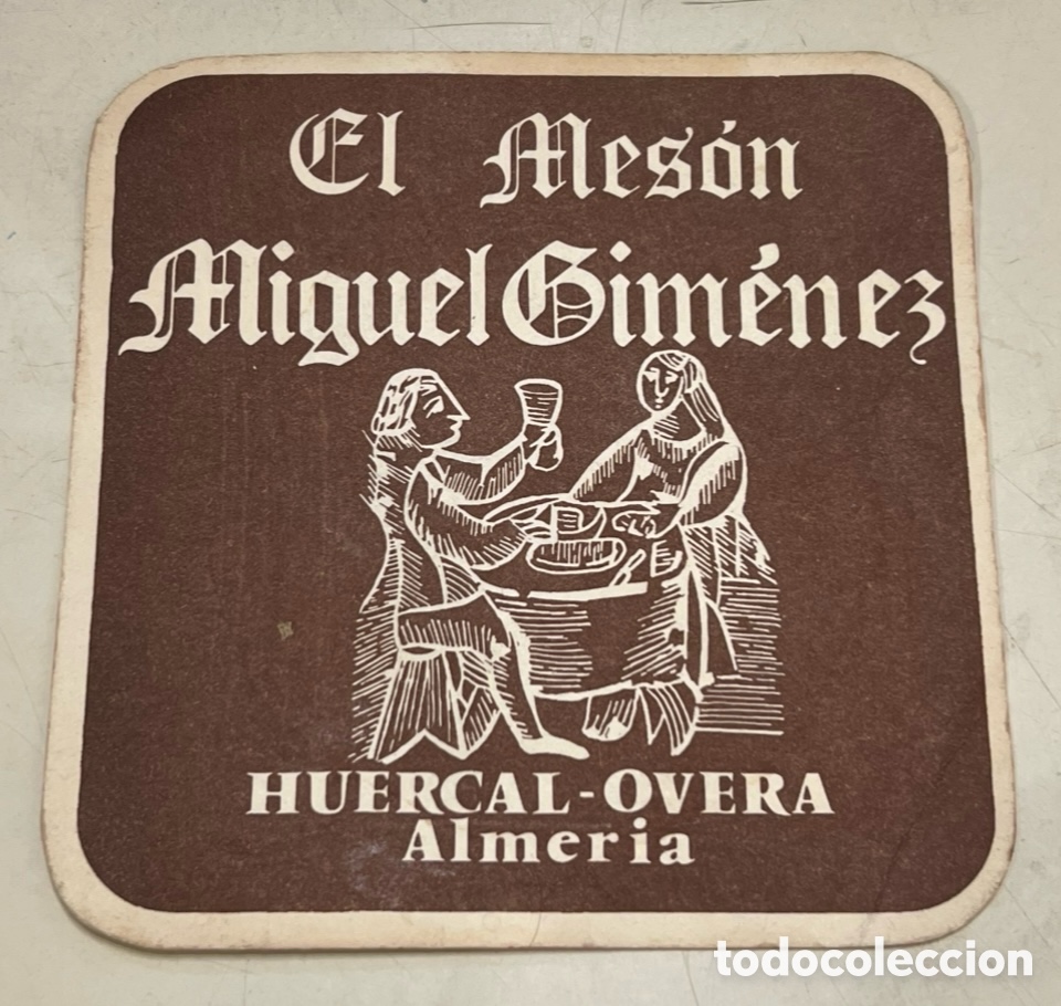 Otros Art&iacute;culos de Coleccionismo en Papel: Posavasos. EL MESON. Miguel Gim&eacute;nez. Huercal - Overa. Almer&iacute;a. A&ntilde;os 70.