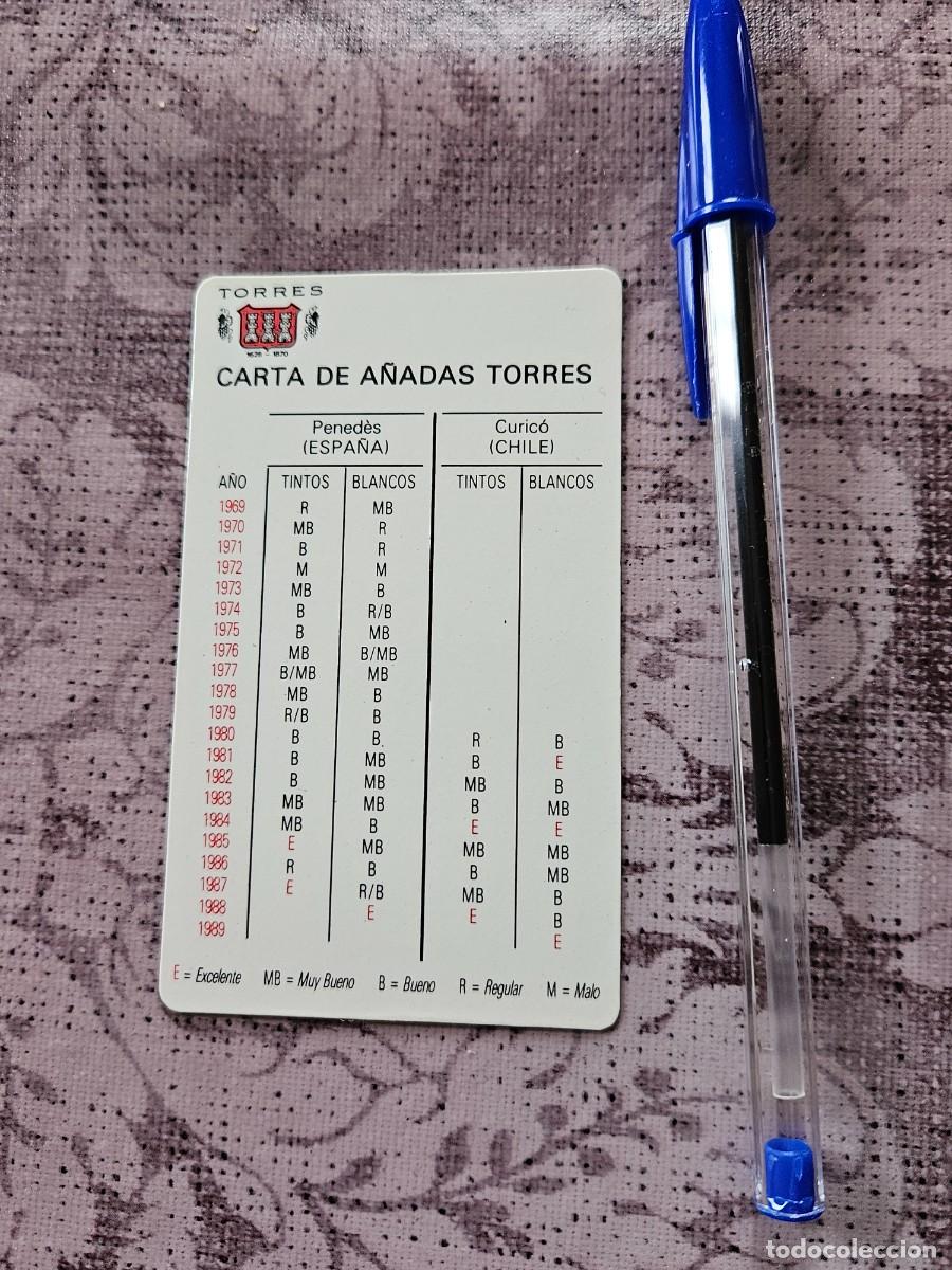 Otros Art&iacute;culos de Coleccionismo en Papel: Antigua Tabla/ Carta De A&ntilde;adas Torres, Parte Trasera El Servicio Del Vino.