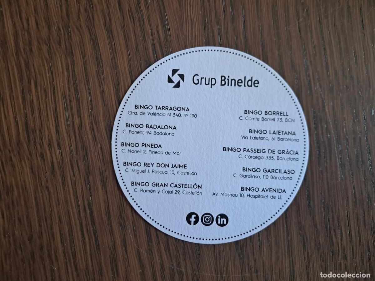 Otros Art&iacute;culos de Coleccionismo en Papel: posavasos de publicidad, Grup Binelde, bingos.