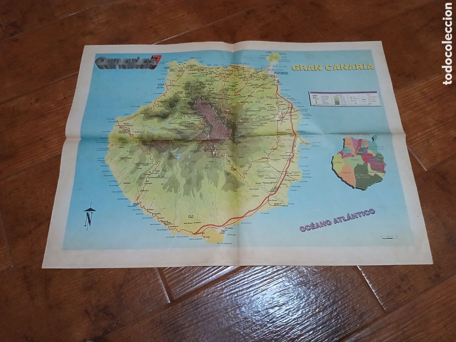 Otros Art&iacute;culos de Coleccionismo en Papel: Mapa Gran Canaria -Peri&oacute;dico Canarias 7- A&ntilde;os '90
