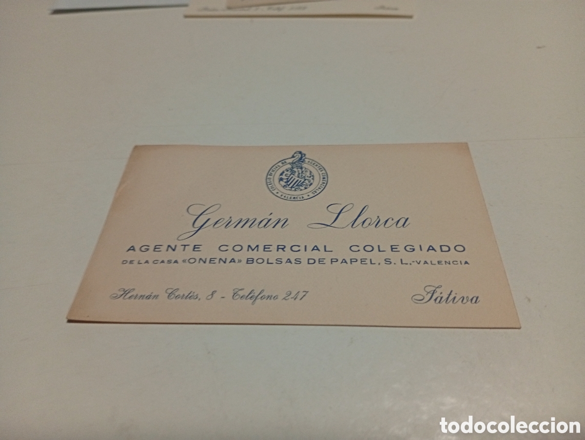 Otros Art&iacute;culos de Coleccionismo en Papel: Tarjeta visita Germ&aacute;n Llorca, J&aacute;tiva