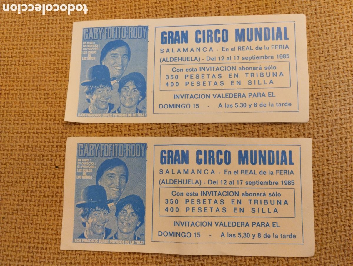 Otros Art&iacute;culos de Coleccionismo en Papel: Invitaciones Gran Circo Mundial antiguas