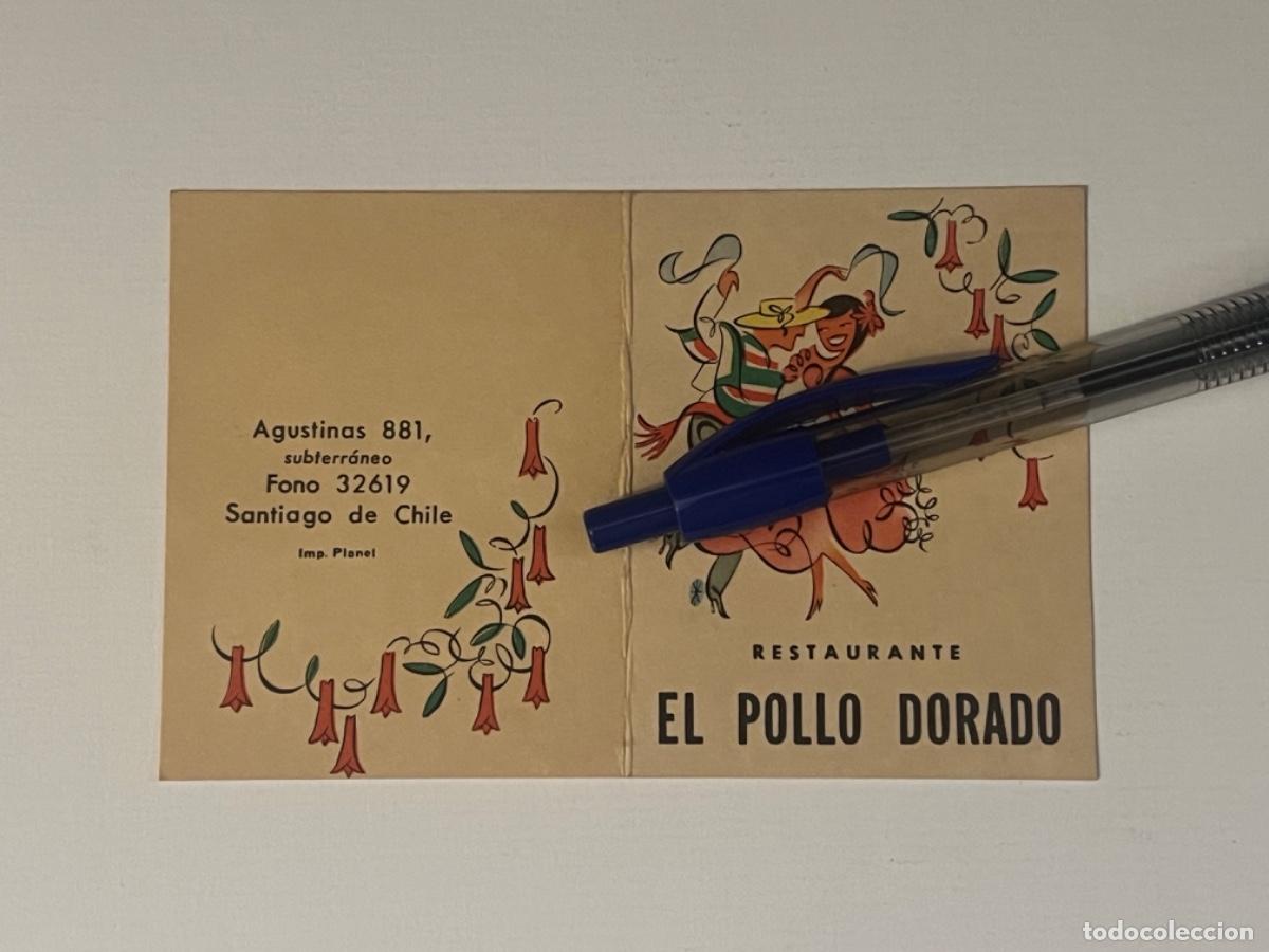 Otros Art&iacute;culos de Coleccionismo en Papel: Simp&aacute;tica tarjeta restaurante Santiago de Chile EL POLLO DORADO
