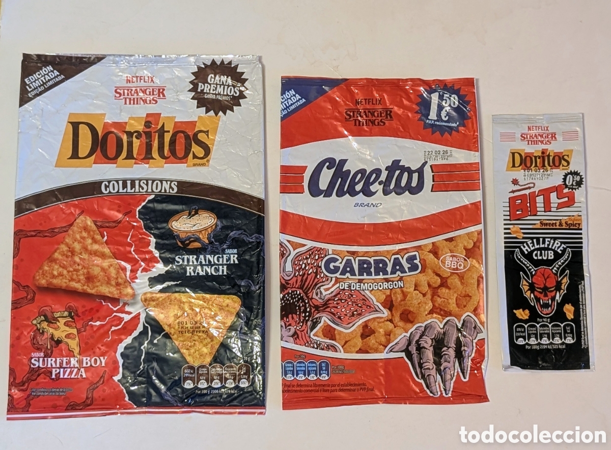 Otros Art&iacute;culos de Coleccionismo en Papel: BOLSA ENVOLTORIO CHEETOS, DORITOS STRANGER THINGS