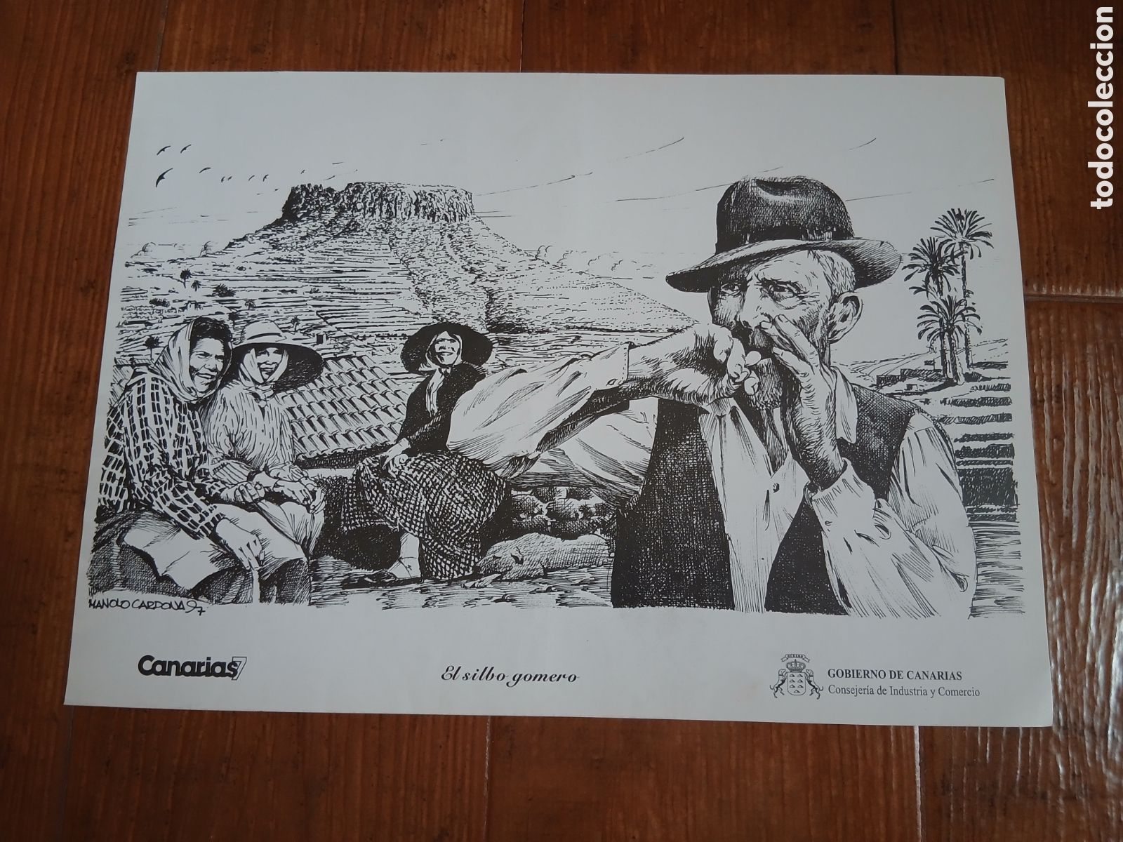 Otros Art&iacute;culos de Coleccionismo en Papel: L&aacute;minas Labores Canaria -El Silbo Gomero- Canarias 7 -25x35 cm-