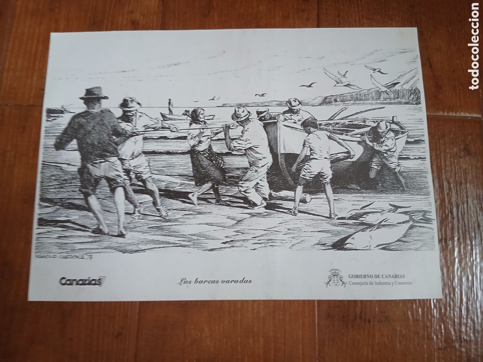 Otros Art&iacute;culos de Coleccionismo en Papel: L&aacute;minas Labores Canarias -Las Barcas Varadas- Canarias 7 -25x35cm-