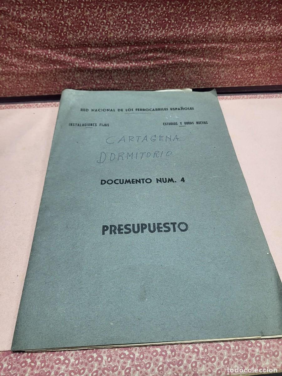 Paper Collecting Others: PRESUPUESTO ESTACION FERROCARRIL RENFE CARTAGENA MURCIA 1966