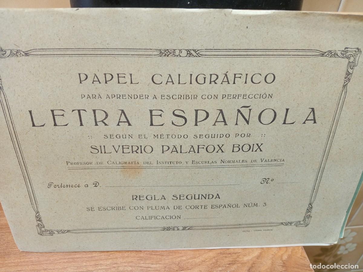 Otros Art&iacute;culos de Coleccionismo en Papel: PAPEL CALIGRAFICO - LETRA ESPA&Ntilde;OLA - REGLA SEGUNDA - SILVERIO PALAFOX