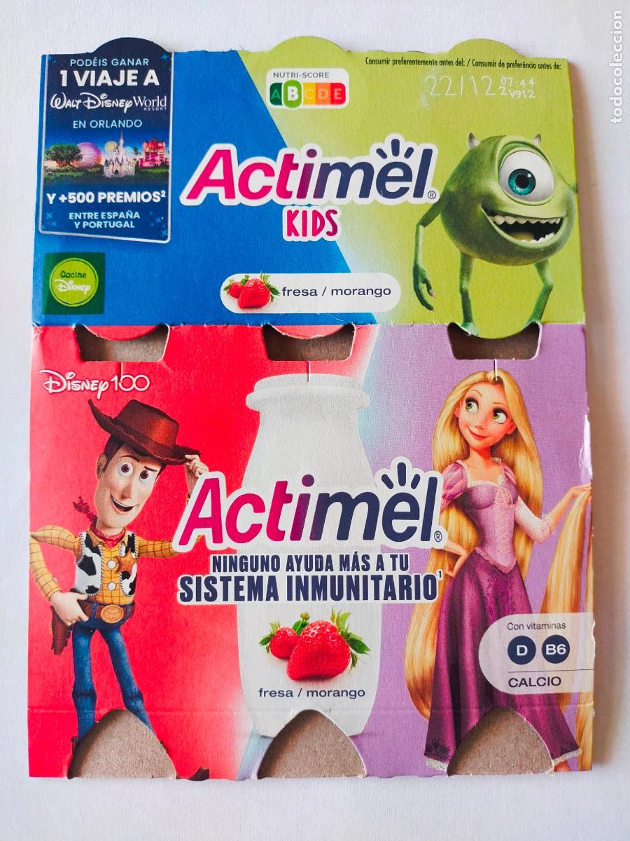 Otros Art&iacute;culos de Coleccionismo en Papel: DISNEY 100 ANIVERSARIO - MIKE WAZOWSKI - WOODY - RAPUNZEL - EMBALAJE CARTON ACTIMEL KIDS DANONE
