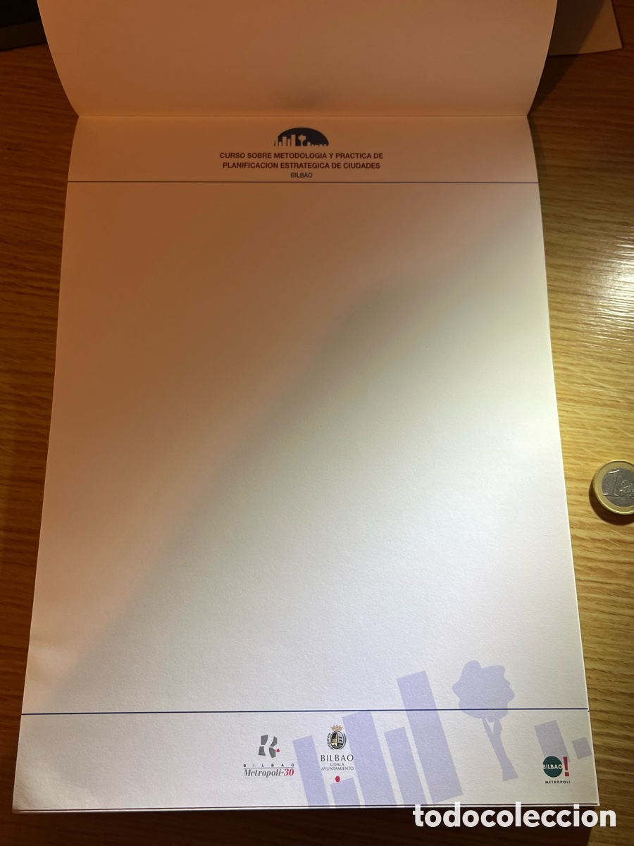 Otros Art&iacute;culos de Coleccionismo en Papel: Bloc de Notas CURSO SOBRE METODOLOGIA Y PRACTICA DE PLANIFICACION ESTRATEGICA DE CIUDADES. BILBAO