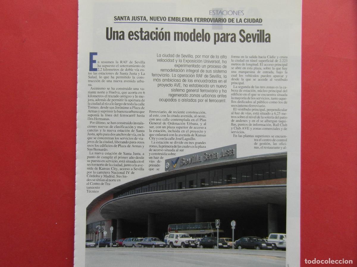 Outros artigos de papel: ARTICULO 1992 - REF: ARTTREN02 - ESTACION SANTA JUSTA SEVILLA AVE - 5 PAGINA RENFE