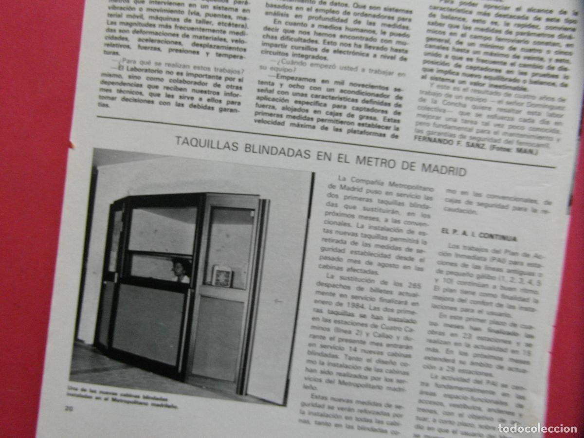 Otros Art&iacute;culos de Coleccionismo en Papel: ARTICULO 1983 - REF: ARTTREN02 - TAQUILLAS BLINDADAS EN EL METRO MADRID - 1 PAGINA