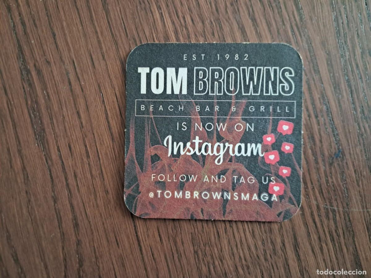 Otros Art&iacute;culos de Coleccionismo en Papel: posavasos de publicidad, beach bar & grill, Tom Browns, Magaluf, Mallorca.