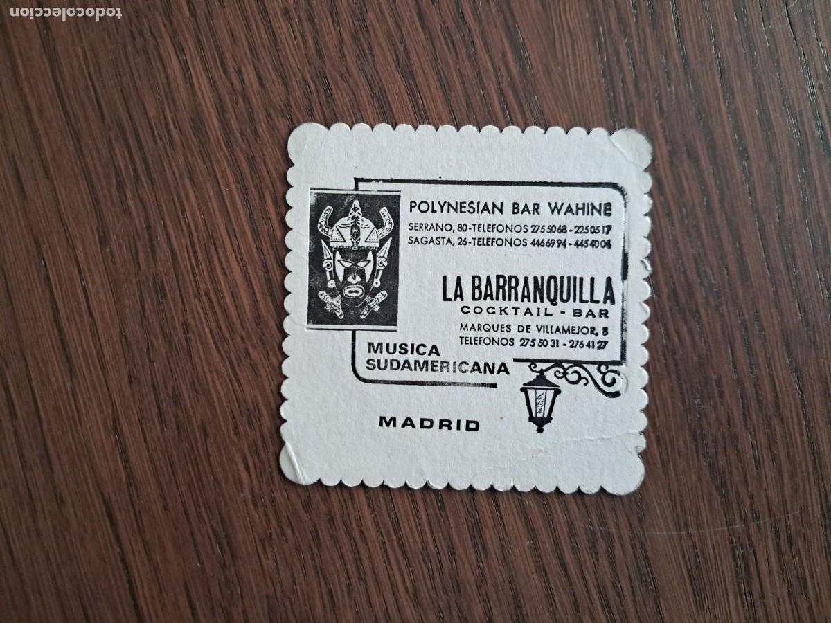 Otros Art&iacute;culos de Coleccionismo en Papel: posavasos de publicidad, Polynesian bar wahine, La barranquilla cocktail bar, Madrid.