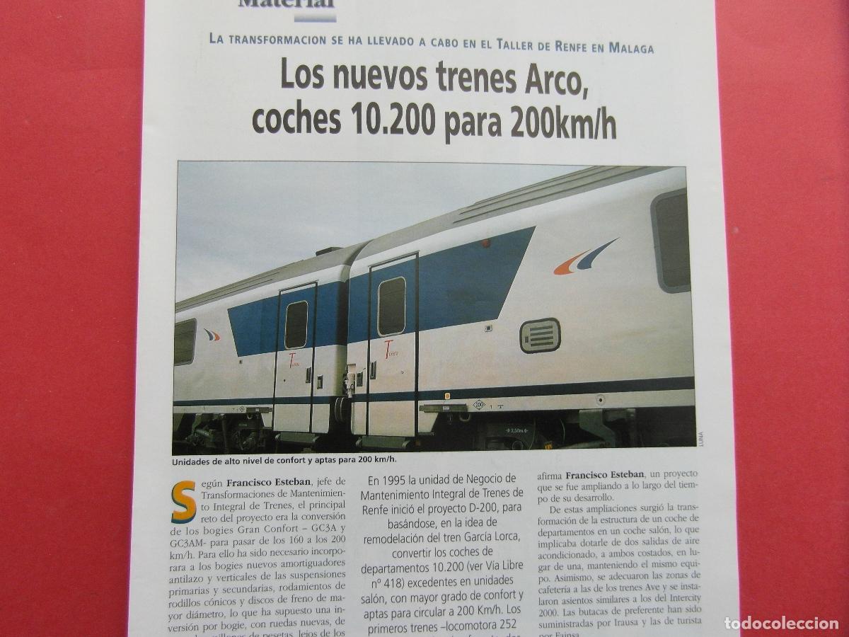 Collectionnisme Papier divers: ARTICULO 1999 - REF: ARTTREN02 - NUEVOS TRENES ARCO COCHE 10.200 - 2 PAGINAS