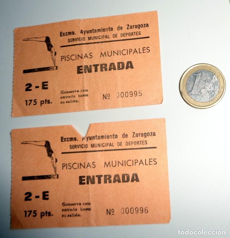 Otros Art&iacute;culos de Coleccionismo en Papel: LOTE DOS ENTRADAS ANTIGUAS PISCINAS MUNICIPALES DE ZARAGOZA. A&Ntilde;OS 80