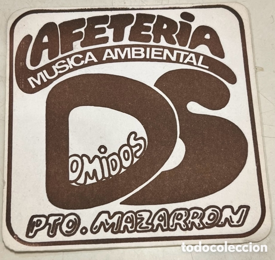 Otros Art&iacute;culos de Coleccionismo en Papel: Posavasos. Cafeteria DOMIDOS. Pierre de Mazarr&oacute;n. Murcia. A&ntilde;os 70.