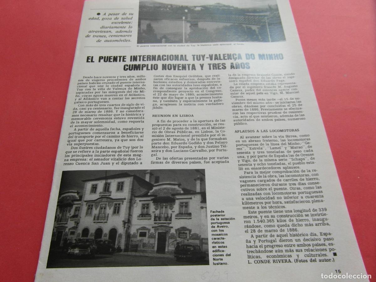 Otros Art&iacute;culos de Coleccionismo en Papel: ARTICULO 1979 - REF: ARTTREN02 - PUENTE TUY VALEN&Ccedil;A DO MINHO - RENFE FERROCARRIL TREN MZA