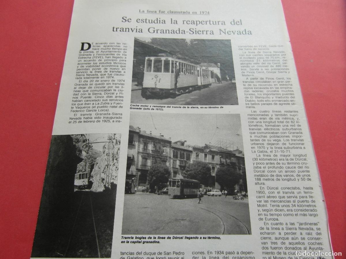 Otros Art&iacute;culos de Coleccionismo en Papel: ARTICULO 1983 - REF: ARTTREN02 - EL TRANVIA GRANADA SIERRA NEVADA - RENFE FERROCARRIL TREN